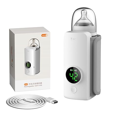 Portable Bottle Warmer, Travel-Friendly, Baby Milk Bottle Heating Rechargable