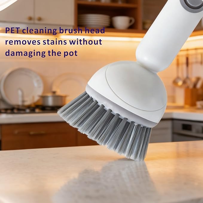 Rotating Dish Brush with Soap Dispenser, Non-Slip Long Handle (Pack of 2)