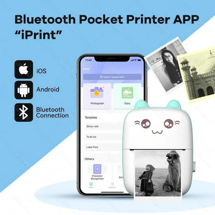 Mini Pocket Portable Wireless Printer