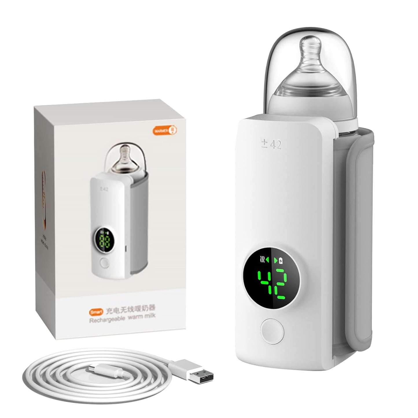 Portable Bottle Warmer,Travel-Friendly,Baby Milk Bottle Heating,Cordless & Rechargable,Baby Bottle Warmer
